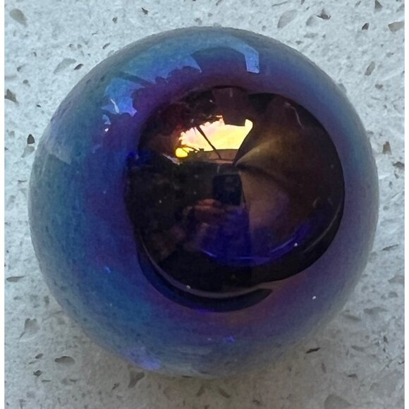 MSH Iridescent Blown Glass Paperweight Mt. St. Helen’s Ash Flower Dated ‘85 Gift - Picture 4 of 9